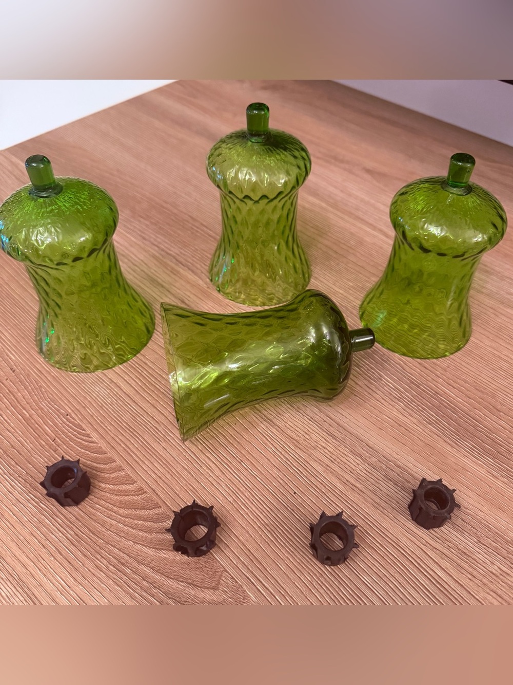 Mid-Century Home Interiors Green Avocado Votives Cottage Core